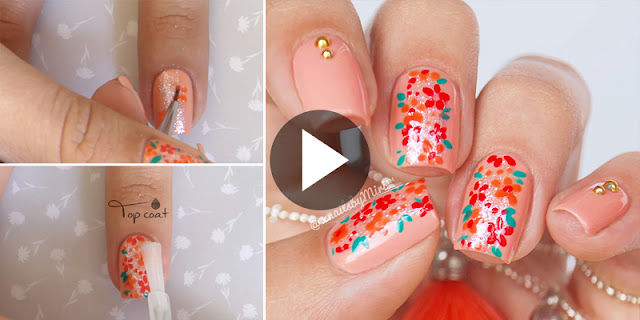 How To Apply Simple And Easy Flower Stroke Nail Art, See Video Tutorial