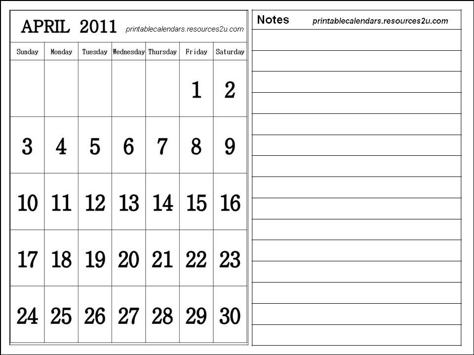 calendar 2011 april. Free Calendar 2011 April to