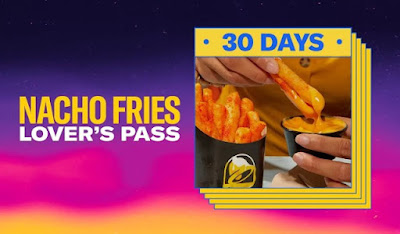 Taco Bell $10 Nacho Fries Lover's Pass.