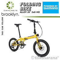 Sepeda Lipat Dahon Syte Brooklyn 1x8-HD 20 Inch x 1.50 Inci Alloy 6061 1x8 Speed Hydraulic Disc Brake Powered by Shimano Folding Bike