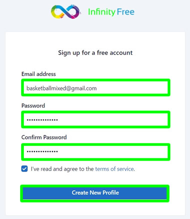 enter email and password to signup