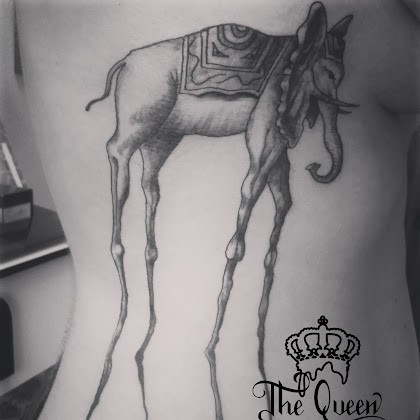 elefante. Salvador Dalí tattoo