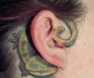behind ear tattoos. ehind the ear tattoos
