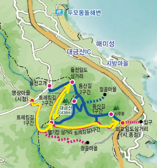 거제시-대금산-진달래길-트레킹길-지도-경로