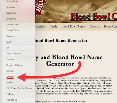 New Lore Friendly Gnome Name Generator for Blood Bowl and Warhammer Fantasy