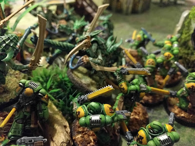 Warhammer 40k - 9th Edition - Space Marines Mantis Warriors vs Tyranids Hive Fleet Jormungandr