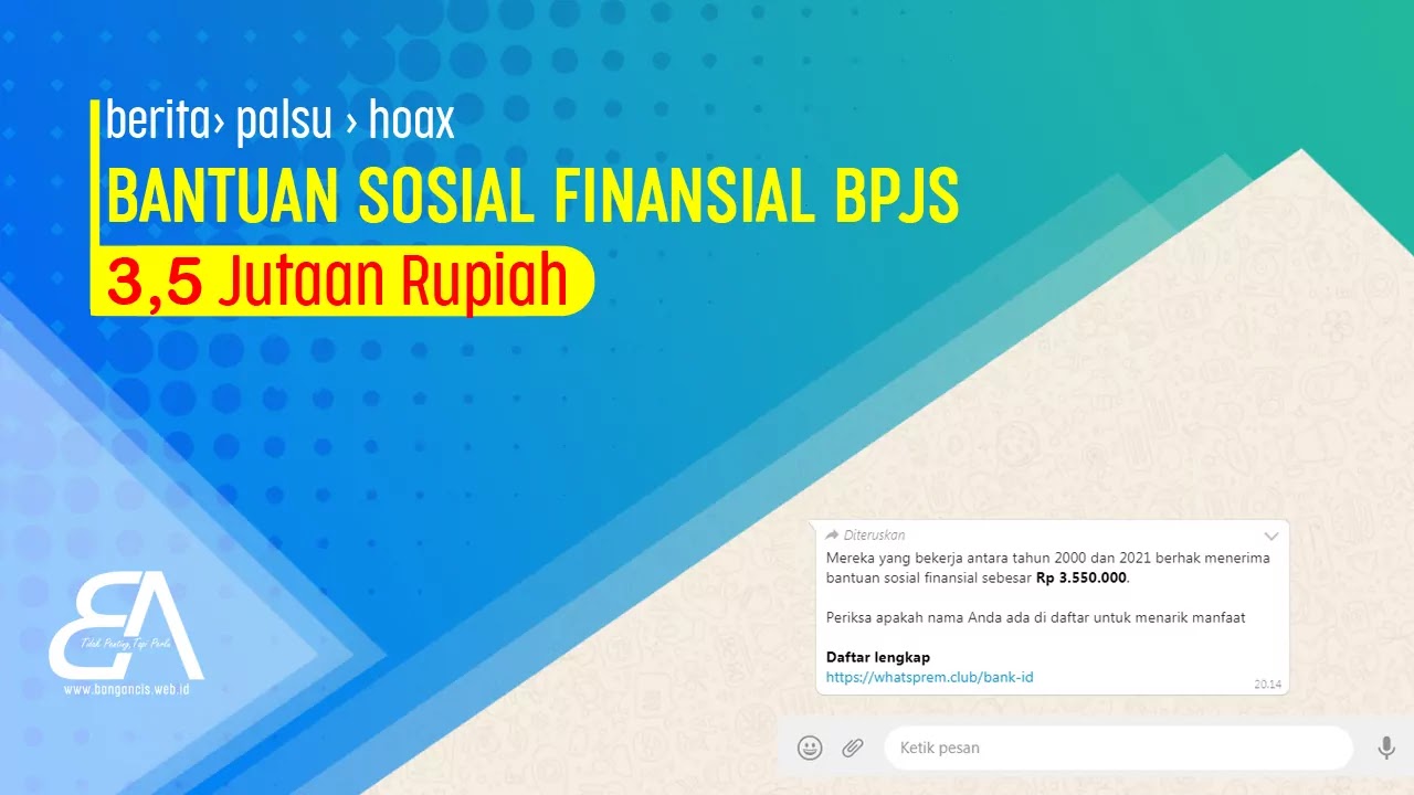 Bantuan Sosial Finansial BPJS 3,5 Jutaan