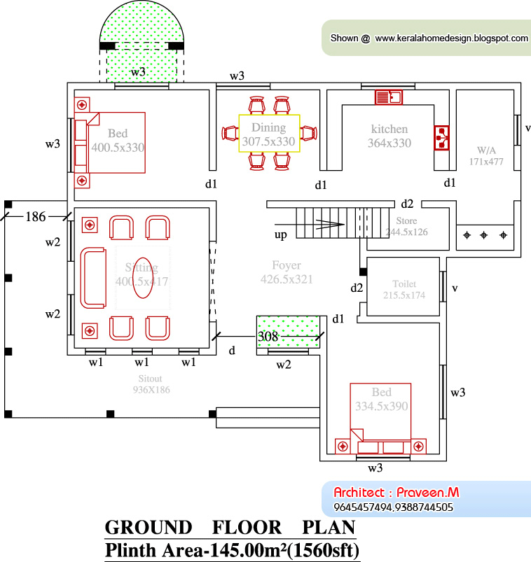 traditional house plans in kerala. Kerala Home plan and elevation