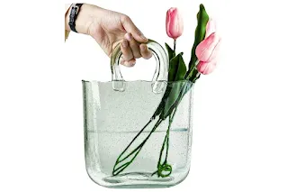 OLEEK Glass Purse Flower Vase