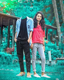 Girlfriend with boyfriend Photography pose, Couple editing CB background Photo