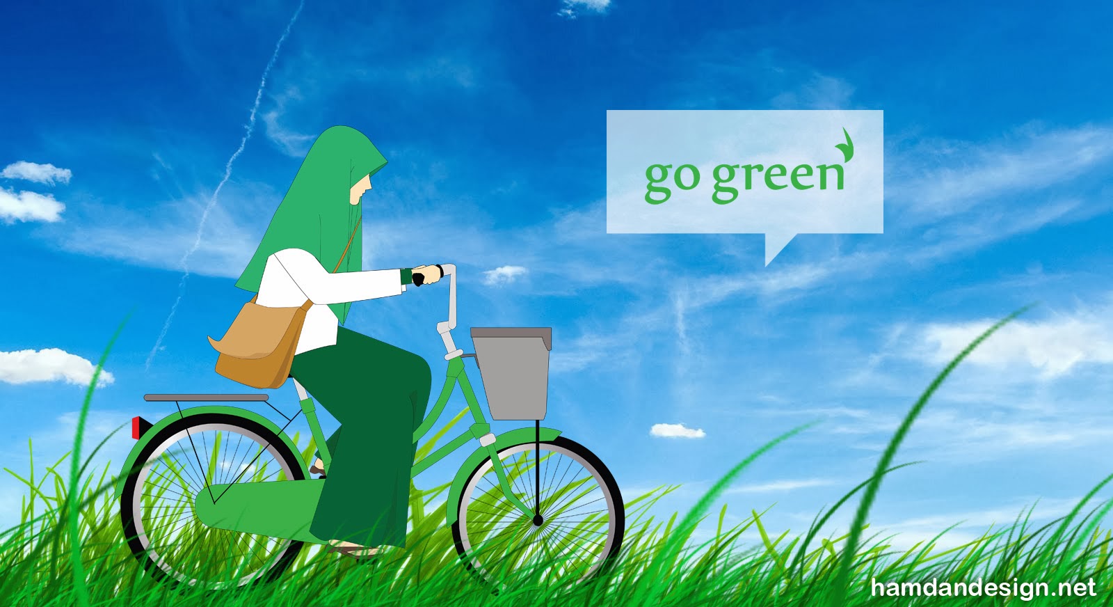 Kartun Akhwat Muslimah Bersepeda Go Green Kartun Dakwah Islam