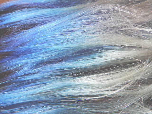 Blue hair fading into sliver hair