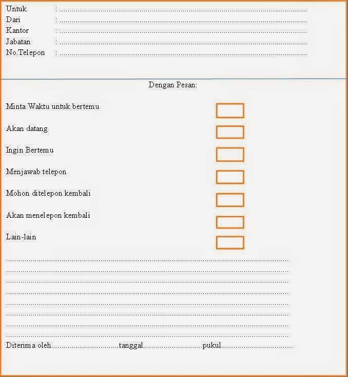 Format Lembar Pesan Telepon (LPT) - PorosIlmu.com
