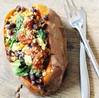 Black Bean Taco Stuffed Sweet Potatoes #vegetarian #vegan
