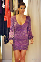 Kim Kardashian - Spotted Trying on Dresses