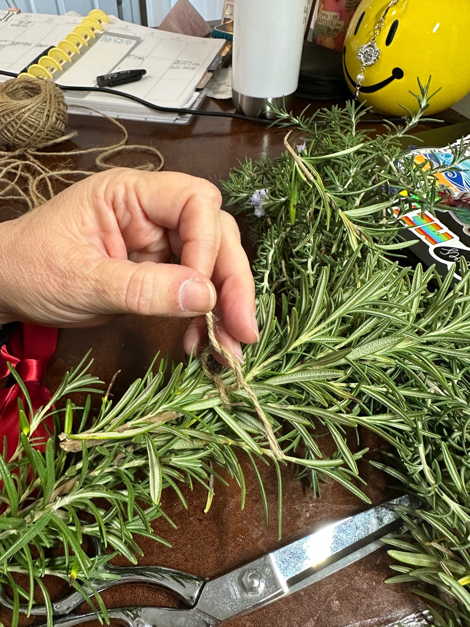 How To Make A Fragrant Wreath - Rosemary And Pines Fiber Arts