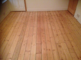 Sanded pine floor