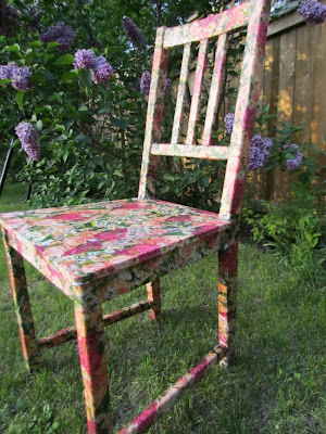 Mod Podge, Floral Chair, Mod Podge Chair