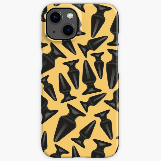 Black butt plugs on the phone cover.