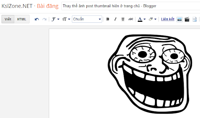 Thay thế ảnh post thumbnail hiện ở trang chủ - Blogger