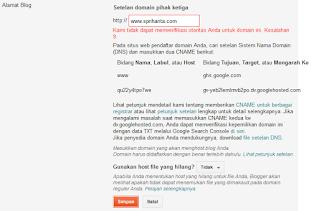 Merubah Nama Domain Pihak Ketiga Di Blogspot