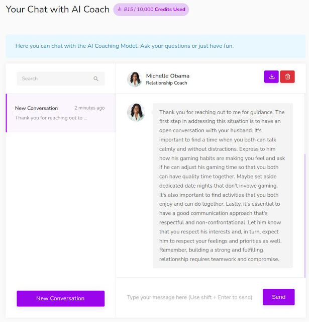 Chat with relationship coach Michelle Obama on Chatable