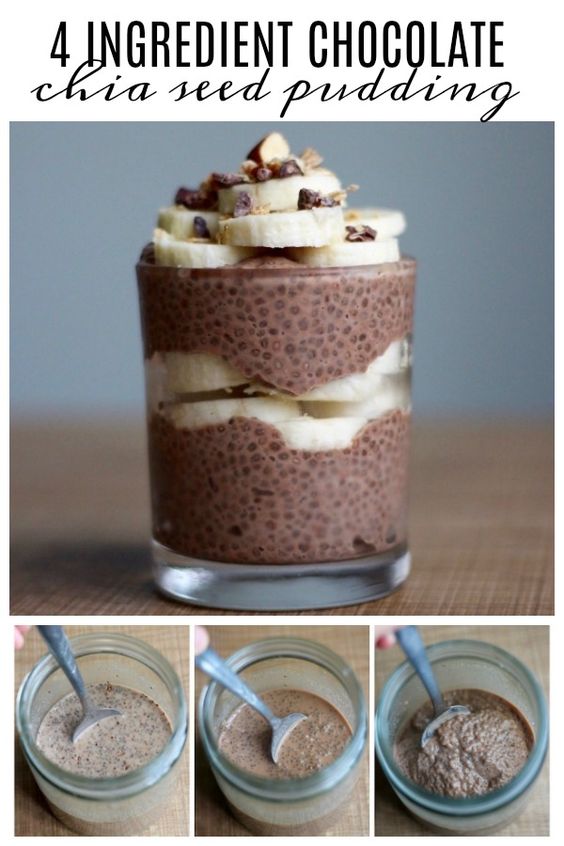 4 Ingredient Chocolate Chia Seed Pudding
