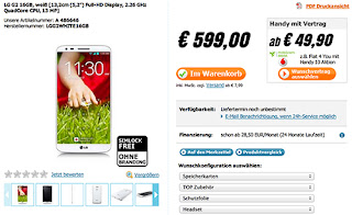 LG Optimus G2 pre-orders start in Germany, 16GB memory price is 599 Euro, 629 Euro price 32GB