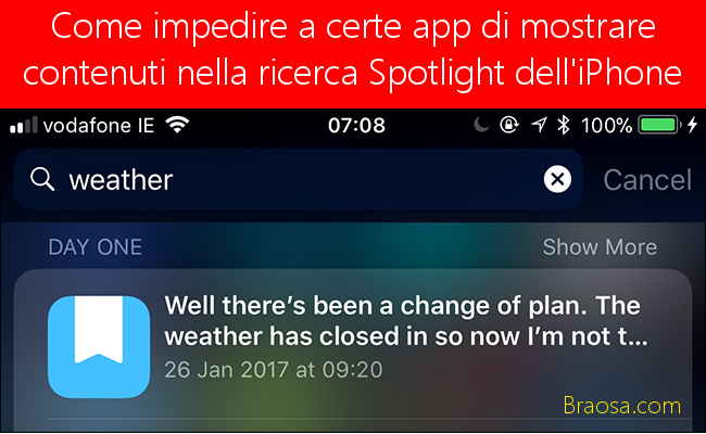 Come impedire a determinate app di mostrare contenuti nella ricerca Spotlight sul tuo iPhone