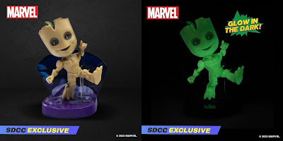 San Diego Comic-Con 2022 Exclusive Marvel Superama Groot Glow in the Dark Edition Vinyl Figure by The Loyal Subjects x GameStop