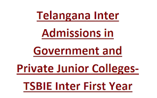 Telangana Inter Admissions in Government and Private Junior Colleges-TSBIE Inter First Year Admission 2024-Apply Online