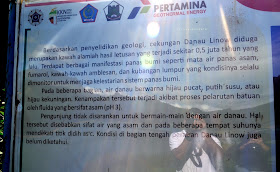 Papan informasi di Danau Linow, Tomohon, Sulawesi Utara +jelajahsuwanto