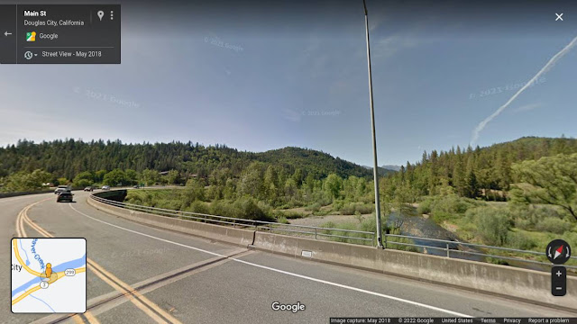 another Swooshing Bridge over the Trinity River - at Douglas City CA US