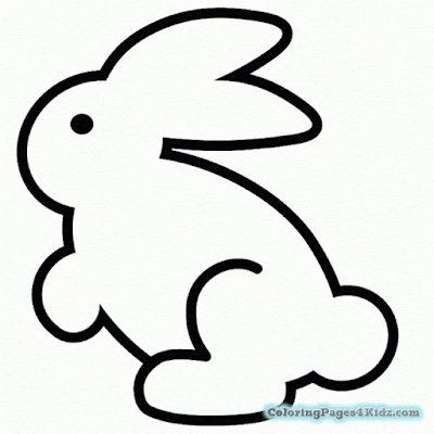 Gambar Sketsa Kelinci Berdiri Hitam Putih Mudah Diwarnai atau Mewarnai untuk Anak TK atau SD_Funni standing rabbit coloring pages