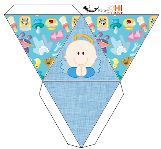 Angel Boy Free Printable Pyramid Box.