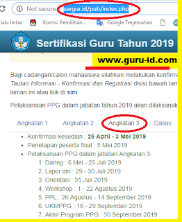  Jadwal pelaksanaan Pendidikan Profesi Guru  jadwal pelaksanaan PPG Dalam Jabatan Tahap 3 Tahun 2019