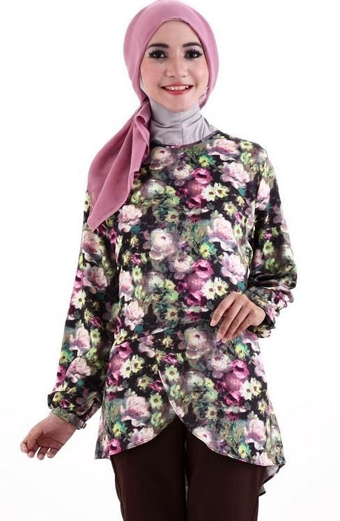  40 model baju batik remaja  putri muslim lengan panjang 