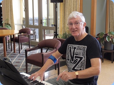 President, Gordon Sutherland, playing his new Korg Pa4X. Photo Courtesy of Dennis Lyons.