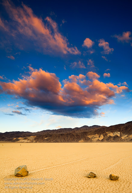 a photograph of a brilliant sunset at the racetrack in death valley