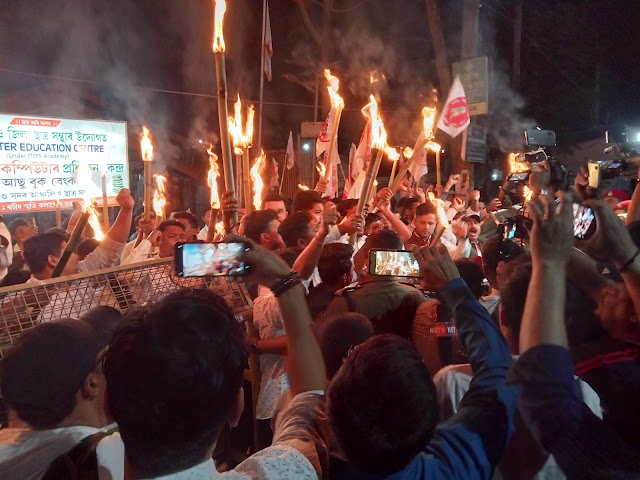 AASU and other 30 ethnic organizations takes out torch light rally at Nagaon