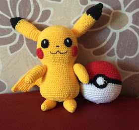 Crochet Pikachu and Pokéball
