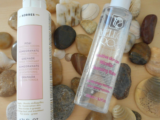 Yello Rose Micellar cleansing water and Korres Pomegranate Tonic Lotion