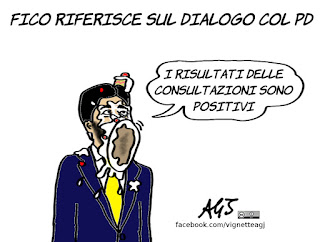 fico, m5s, pd, alleanze, governo, consultazioni bis, politica, vignetta, satira