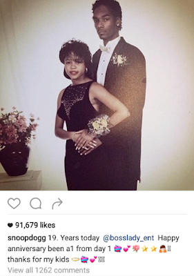 Rapper Snoop Dogg celebrates wife as they mark 19th wedding anniversary (Photos)