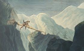 Audubon included a fictionalized depiction of himself collecting a dead bird specimen in the background of his original Golden Eagle watercolor portrait. The image was mysteriously removed in later editions of his work.