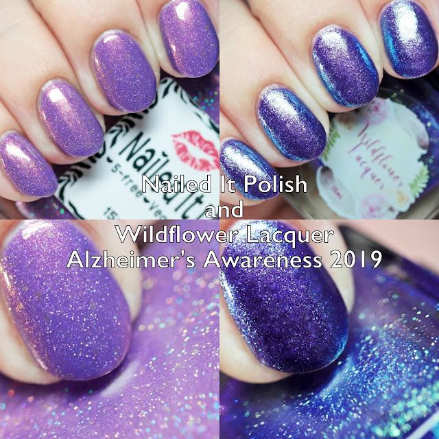Nailed It Polish and Wildflower Lacquer Alzheimer's Awareness 2019