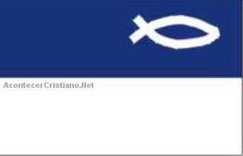 Símbolo cristiano del pez en bandera de partido político