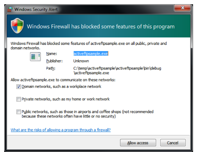 Windows Firewall first catches the network communication