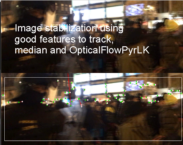 opencv image stabilization optical flow median