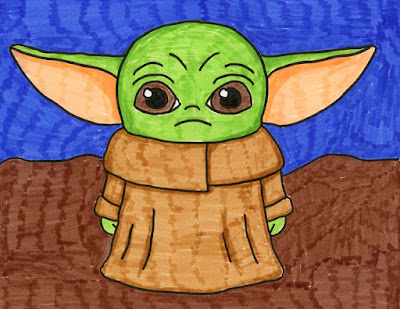 baby yoda drawing pictures